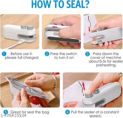 2-in-1 Mini Bag Sealer & Cutter – USB Rechargeable Heat Sealer